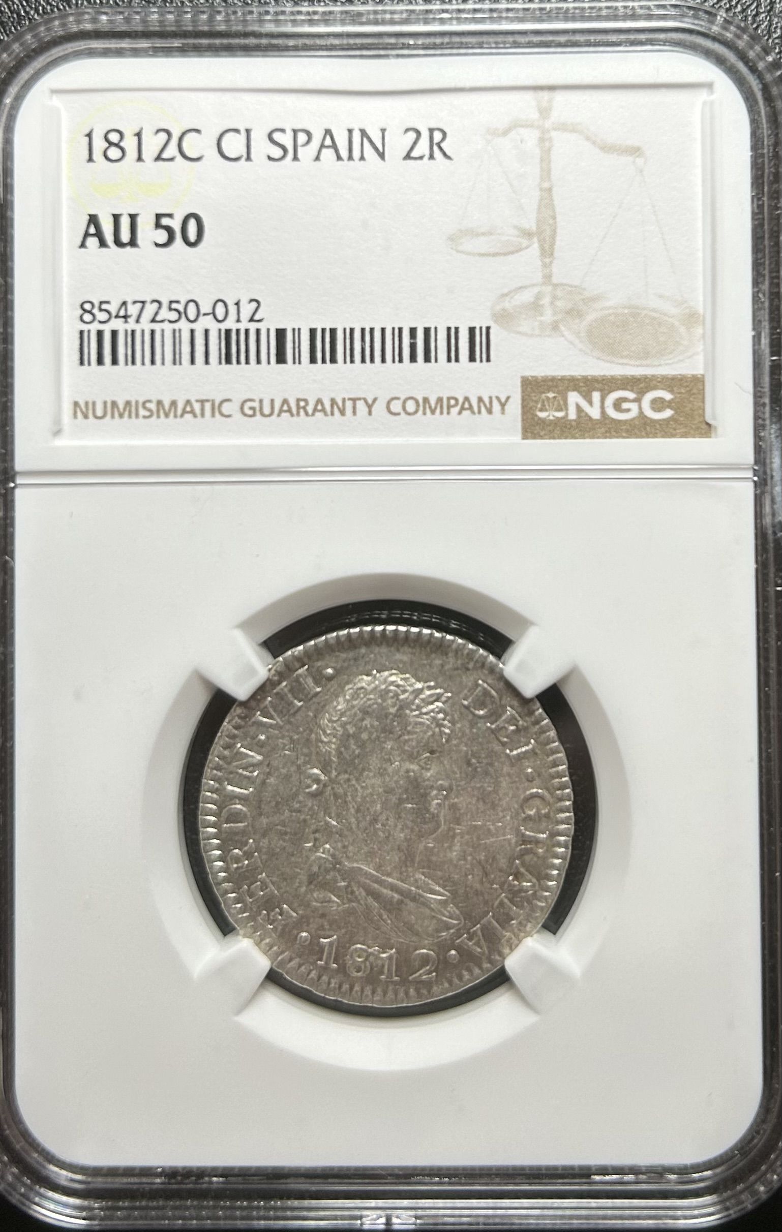 CRCAP099 CRCAP099 CAPSULA NGC ESPAÑA FERNANDO VII 2 REALES 1812 C CI AU50 - Imagen 1