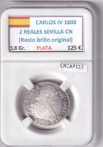 CRCAP112 MONEDA ESPAÑA CARLOS IV 2 REALES 1808 SEVILLA CN RBO