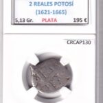CRCAP130 MONEDA ESPAÑA FELIPE IV 2 REALES POTOSI PLATA