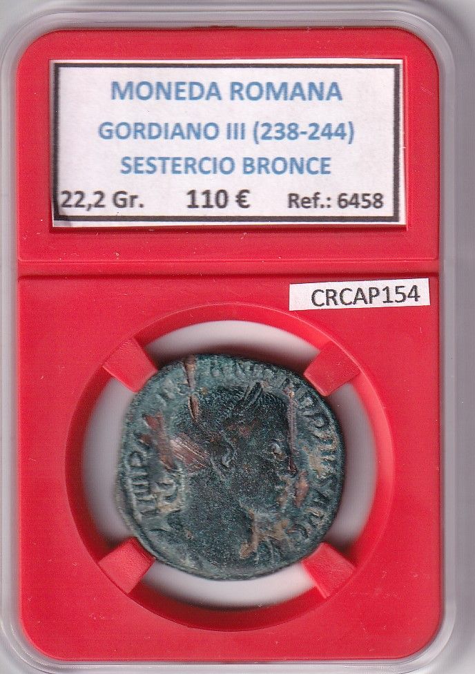 CRCAP154 CRCAP154 MONEDA ROMANA GORDIANO III (238-244) SESTERCIO BRONCE - Imagen 1