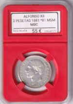 CRCAP175 MONEDA ESPAÑA ALFONSO XII 2 PESETAS 181 *81 MSM PLATA