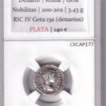 CRCAP177 MONEDA ROMANA DENARIO ROMA GETA NOBILITAS 200-202