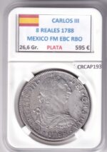 CRCAP193 MONEDA ESPAÑA CARLOS III 8 REALES 1788 MEXICO FM EBC RBO