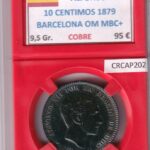 CRCAP202 MONEDA ESPAÑA ALFONSO XII 10 CENTIMOS 1879 BARCELONA OM MBC+