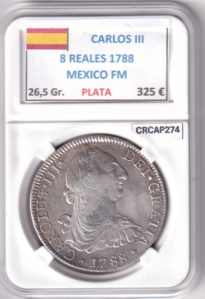 CRCAP274 CRCAP274 MONEDA ESPAÑA CARLOS III 8 REALES 1788 MEXICO FM PLATA - Imagen 1