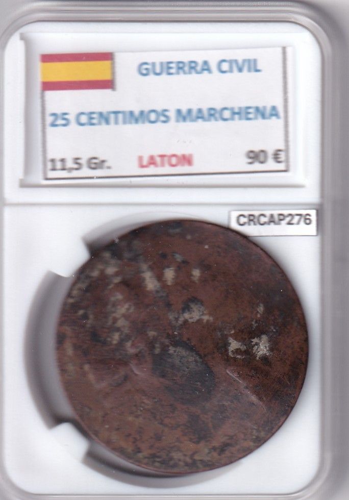 CRCAP276 CRCAP276 MONEDA ESPAÑA GUERRA CIVIL 25 CENTIMOS MARCHENA LATON - Imagen 1
