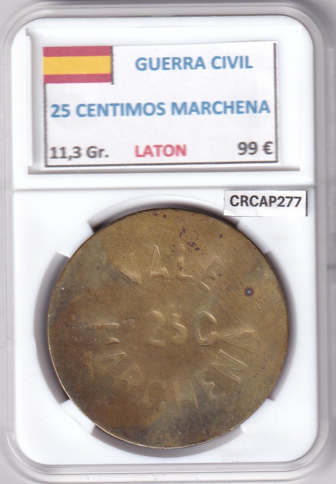 CRCAP277 CRCAP277 MONEDA ESPAÑA GUERRA CIVIL 25 CENTIMOS MARCHENA LATON - Imagen 1