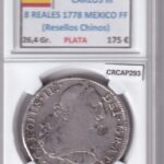 CRCAP293 MONEDA ESPAÑA CARLOS III 8 REALES 1778 MEXICO FF RESELLOS CHINOS PLATA