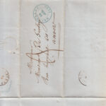 CRCAR244 CARTA COMPLETA DE BRUSELAS A ANVERS CON PORTEO MANUSCRITO Y FECHADOR BRUSELAS  24-07-1848 EN VERDE