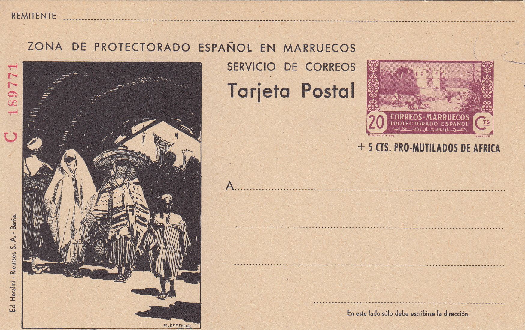 CRCOL361 CRCOL361 COLONIA MARRUECOS ENTERO POSTAL SERIE B Nº 81 - Imagen 1