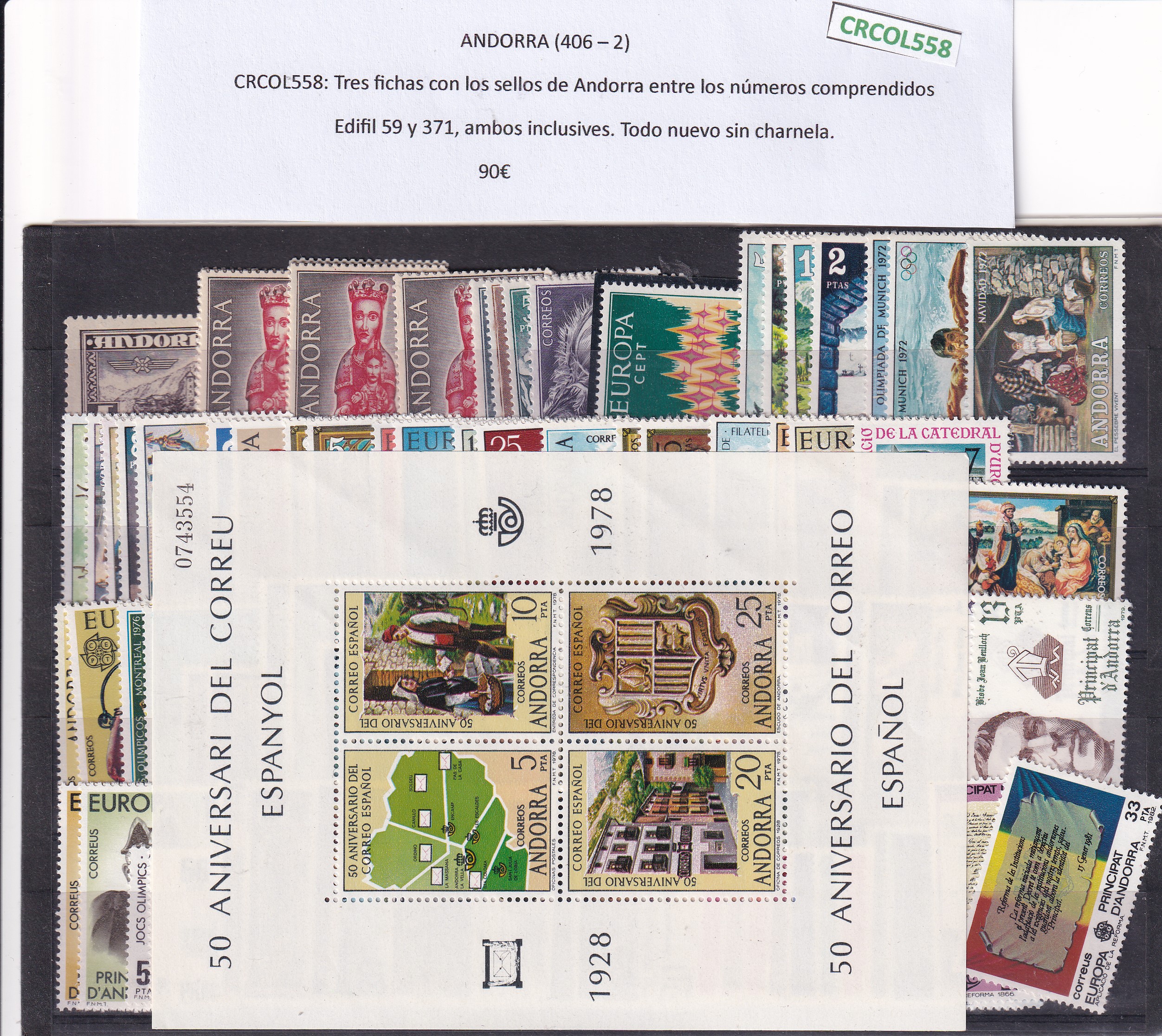 CRCOL558 CRCOL558 SELLOS ANDORRA Tres fichas (VER DESCRIPCION EN FOTO) - Imagen 1