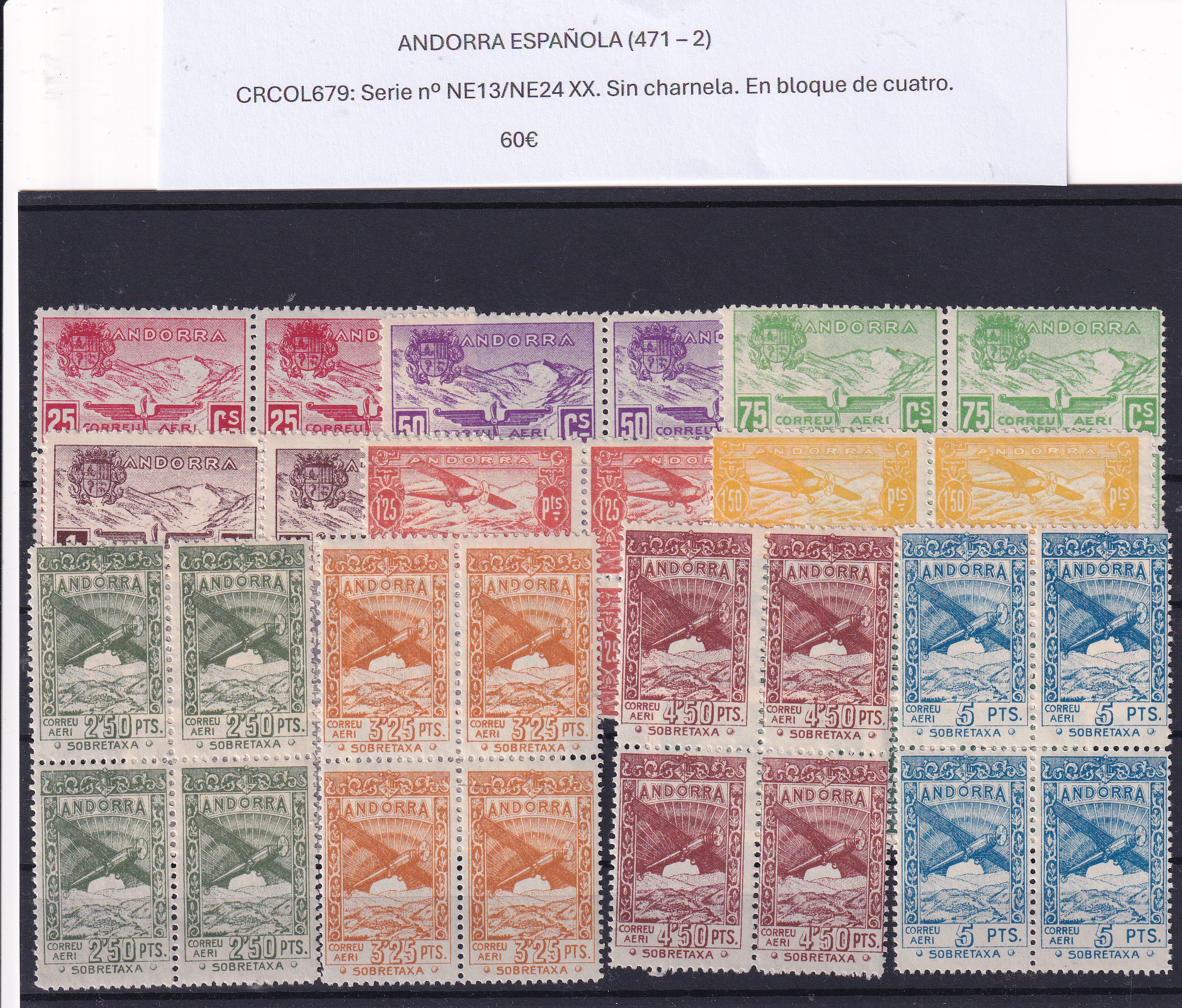 CRCOL679 CRCOL679 SELLOS ANDORRA Nº NE13/NE24 BLOQUE 4 XX VER DESCRIP. EN FOTO - Imagen 1