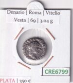 CRE6799 MONEDA  DENARIO ROMA VITELIO VESTA 69 VER FOTOS