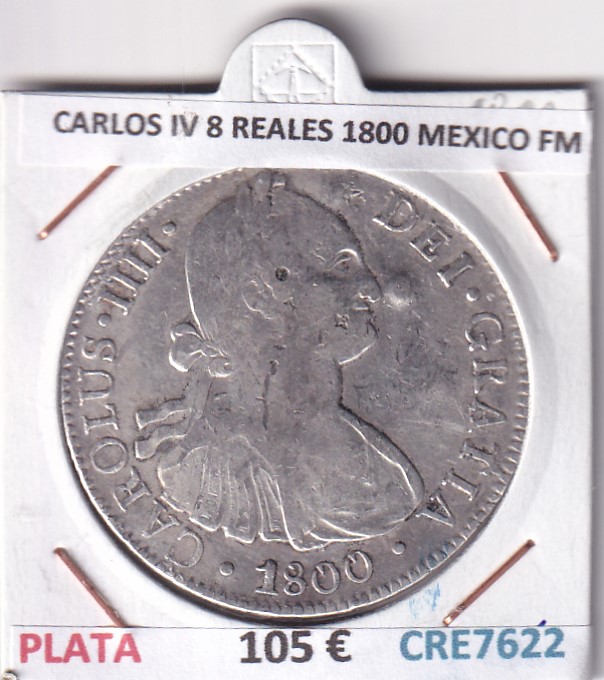 CRE7622 CRE7622 MONEDA ESPAÑA CARLOS IV 8 REALES 1800 MEXICO FM PLATA - Imagen 1
