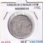 CRE7948 MONEDA ESPAÑA CARLOS III 2 REALES 1772 MADRID PJ PLATA