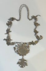 CREXP562 COLLAR DE PLATA CON MONEDA GUATEMALA 1 PESO Y AGUILA BICEFALA 110 GR - Imagen 2