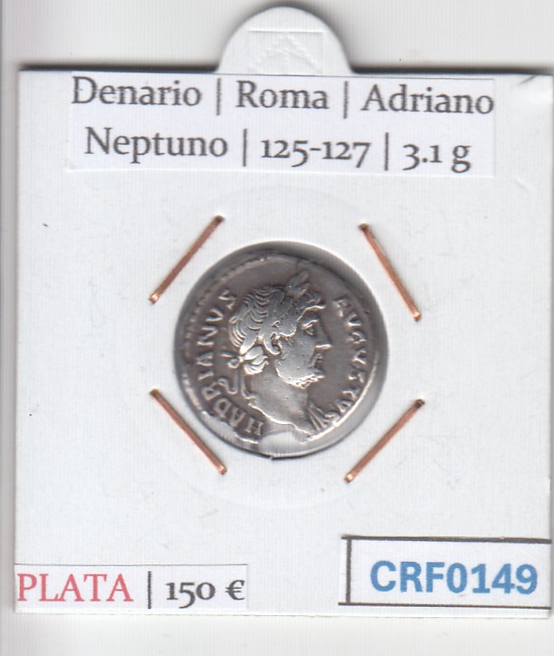 CRF0149 CRF0149 MONEDA DENARIO ROMA ADRIANO NEPTUNO 125-127 - Imagen 1