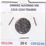 CRF0240 MONEDA ESPAÑA DINERO ALFONSO VIII 1212-1214 TOLEDO VELLON