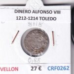 CRF0262 MONEDA ESPAÑA DINERO ALFONSO VIII 1212-1214 TOLEDO VELLON