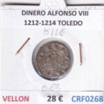 CRF0268 MONEDA ESPAÑA DINERO ALFONSO VIII 1212-1214 TOLEDO VELLON