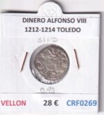 CRF0269 MONEDA ESPAÑA DINERO ALFONSO VIII 1212-1214 TOLEDO VELLON