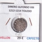 CRF0270 MONEDA ESPAÑA DINERO ALFONSO VIII 1212-1214 TOLEDO VELLON