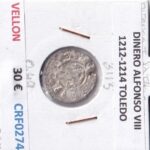 CRF0274 MONEDA ESPAÑA DINERO ALFONSO VIII 1212-1214 TOLEDO VELLON