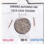 CRF0276 MONEDA ESPAÑA DINERO ALFONSO VIII 1212-1214 TOLEDO VELLON