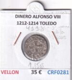 CRF0281 MONEDA ESPAÑA DINERO ALFONSO VIII 1212-1214 TOLEDO VELLON