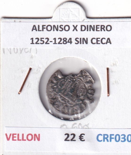 CRF0301 CRF0301 MONEDA ESPAÑA ALFONSO X DINERO 1252-1284 SIN CECA VELLON - Imagen 1