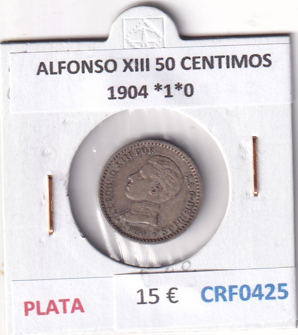 CRF0425 CRF0425 MONEDA ESPAÑA ALFONSO XIII 50 CENTIMOS 1904 *1*0 PLATA - Imagen 1