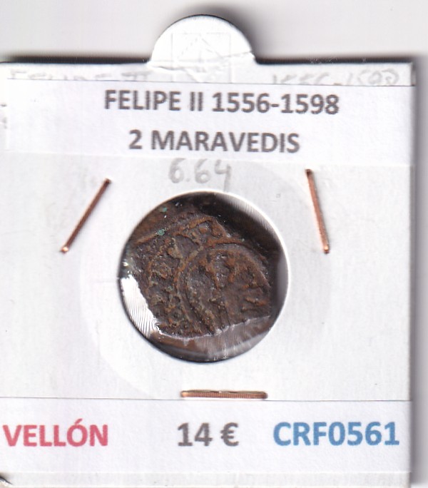CRF0561 CRF0561 MONEDA ESPAÑA FELIPE II 1556-1598 2 MARAVEDIS VELLON - Imagen 1