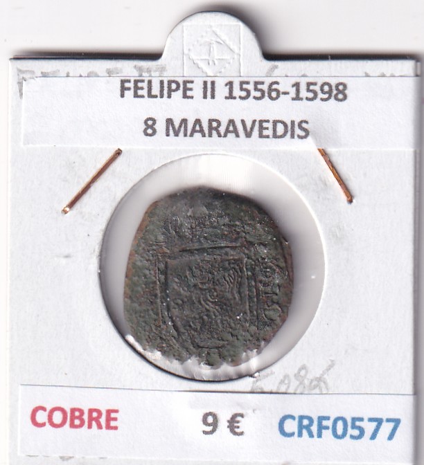 CRF0577 CRF0577 MONEDA ESPAÑA FELIPE II 1556-1598 8 MARAVEDIS COBRE - Imagen 1