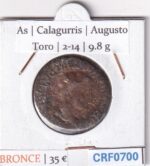 CRF0700 MONEDA ROMANA AS CALAGURRIS AUGUSTO BRONCE