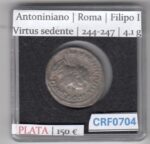 CRF0704 MONEDA ANTONINIANO ROMA FILIPO I VIRTUS SEDENTE 244-247