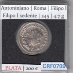 CRF0709 MONEDA ANTONINIANO ROMA FILIPO I VIRTUS SEDENTE 245