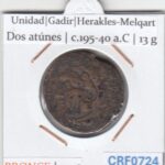 CRF0724 MONEDA UNIDAD GADIR HERAKLES-MELQART DOS ATUNES 195-40 A.C