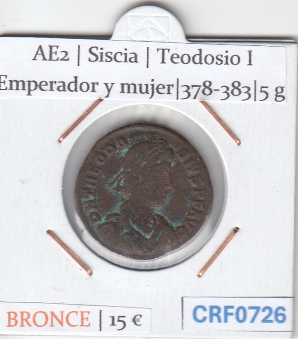 CRF0726 CRF0726 MONEDA AE2 SISCIA TEODOSIO I EMPERADOR Y MUJER 378-383 - Imagen 1
