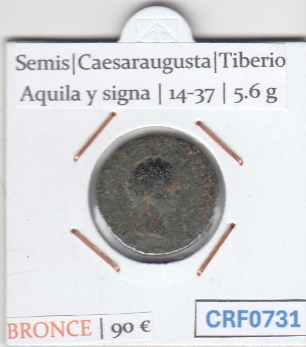 CRF0731 CRF0731 MONEDA SEMIS CAESARAUGUSTA TIBERIO AQUILA Y SIGNA 14-37 - Imagen 1