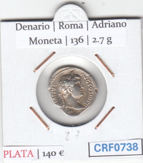 CRF0738 CRF0738 MONEDA DENARIO ROMA ADRIANO MONETA 136 - Imagen 1