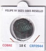 CRF0944 MONEDA ESPAÑA FELIPE IV 1621-1665 RESELLO COBRE