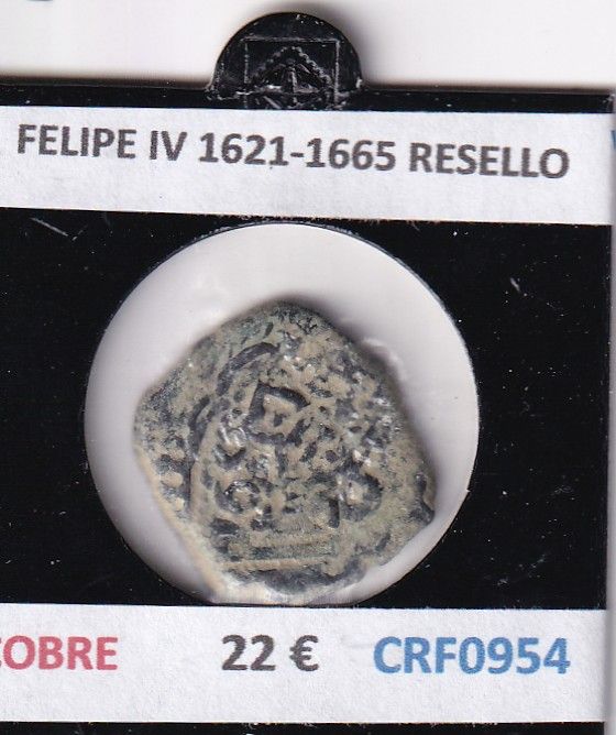 CRF0954 CRF0954 MONEDA ESPAÑA FELIPE IV 1621-1665 RESELLO COBRE - Imagen 1
