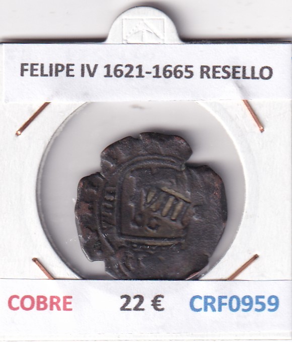 CRF0959 CRF0959 MONEDA ESPAÑA FELIPE IV 1621-1665 RESELLO COBRE - Imagen 1