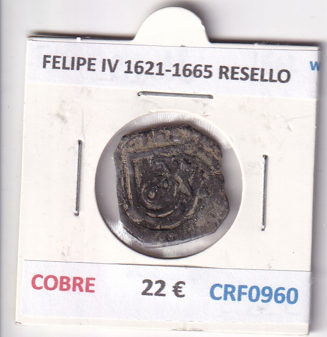 CRF0960 CRF0960 MONEDA ESPAÑA FELIPE IV 1621-1665 RESELLO COBRE - Imagen 1