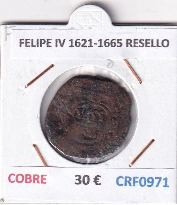CRF0971 CRF0971 MONEDA ESPAÑA FELIPE IV 1621-1665 RESELLO COBRE - Imagen 1