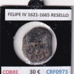 CRF0973 MONEDA ESPAÑA FELIPE IV 1621-1665 RESELLO COBRE