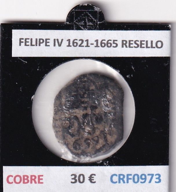 CRF0973 CRF0973 MONEDA ESPAÑA FELIPE IV 1621-1665 RESELLO COBRE - Imagen 1