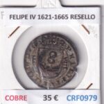 CRF0979 MONEDA ESPAÑA FELIPE IV 1621-1665 RESELLO COBRE