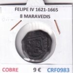 CRF0983 MONEDA ESPAÑA FELIPE IV 1621-1665 8 MARAVEDIS COBRE