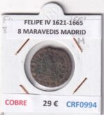 CRF0994 MONEDA ESPAÑA FELIPE IV 1621-1665 8 MARAVEDIS MADRID COBRE